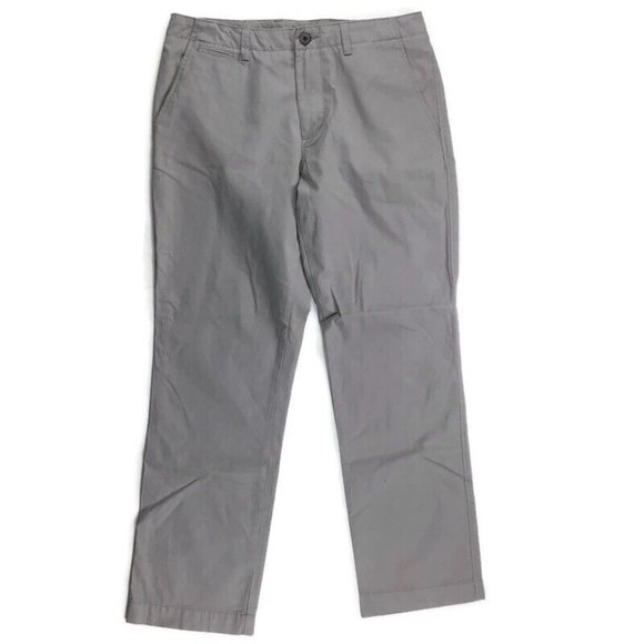 JCP Mens Gray Pants Size 34 x 30 2Ply Twill 100% Cotton Flat Front Straight Leg - Picture 1 of 4